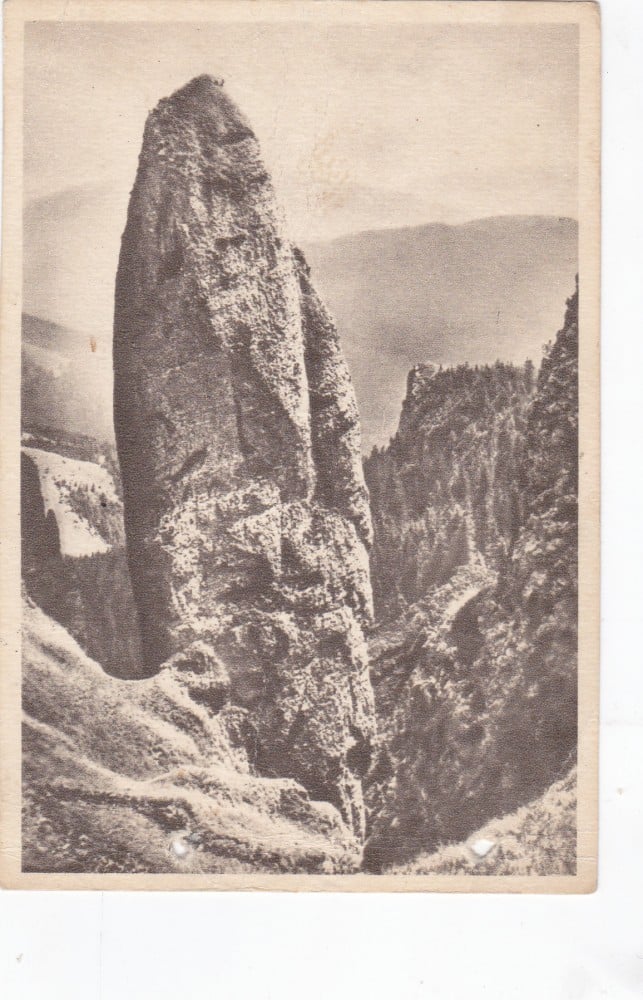 Fotografie: Ilustrată „Stânci pe Ceahlău”, 1957