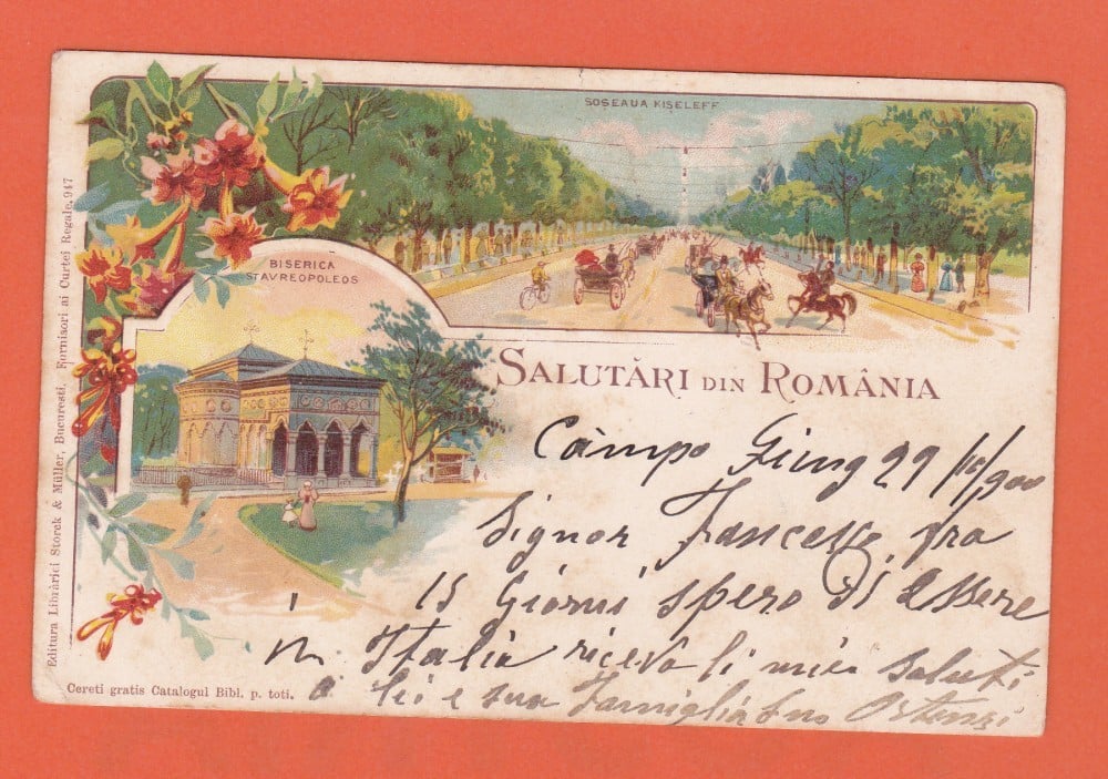 Fotografie: Carte poștală „Salutări din România”, 1900