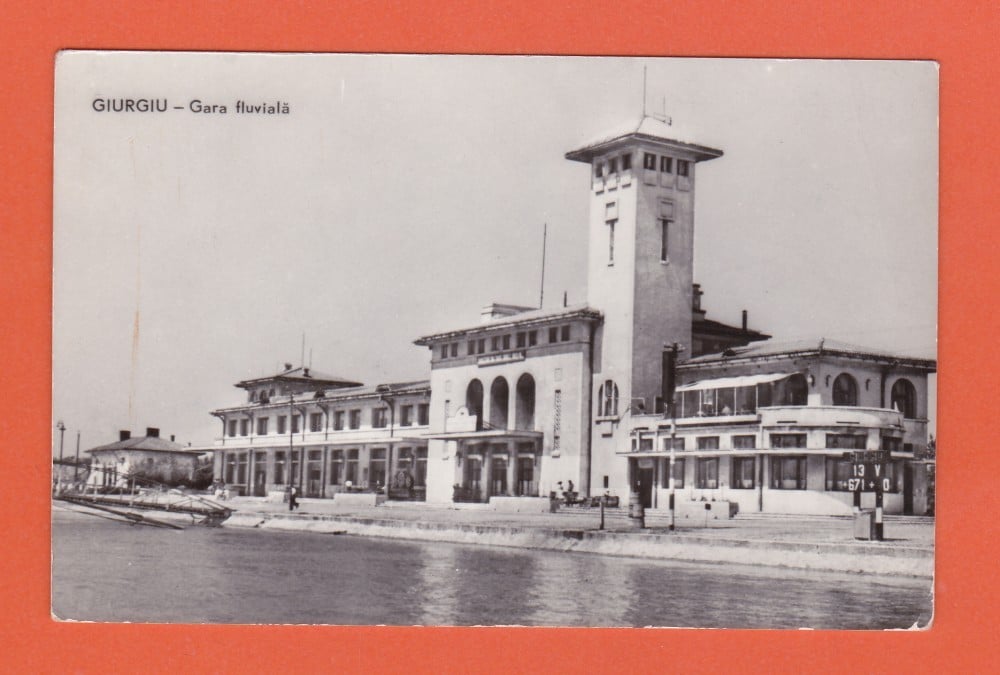 Fotografie: Carte poștală „Giurgiu — Gara fluvială”, 1965, circulată