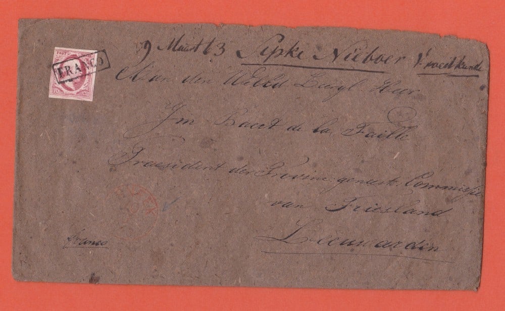 Fotografie: Scrisoare Olanda, 1863, francată cu 10 cenți (Michel 2)