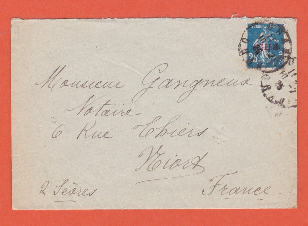 Fotografie: Plic Algeria, 1925, francatură simplă