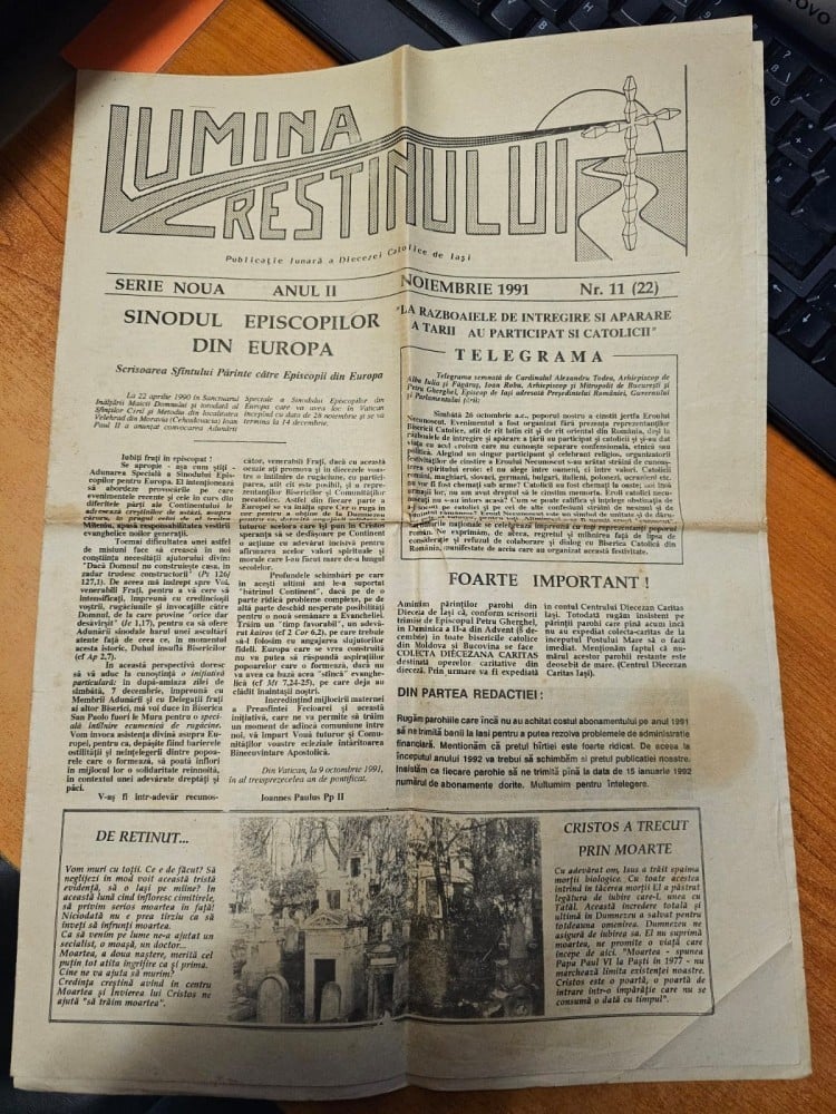 Fotografie: Ziarul „Lumina creștinului”, nr. 11, 1991