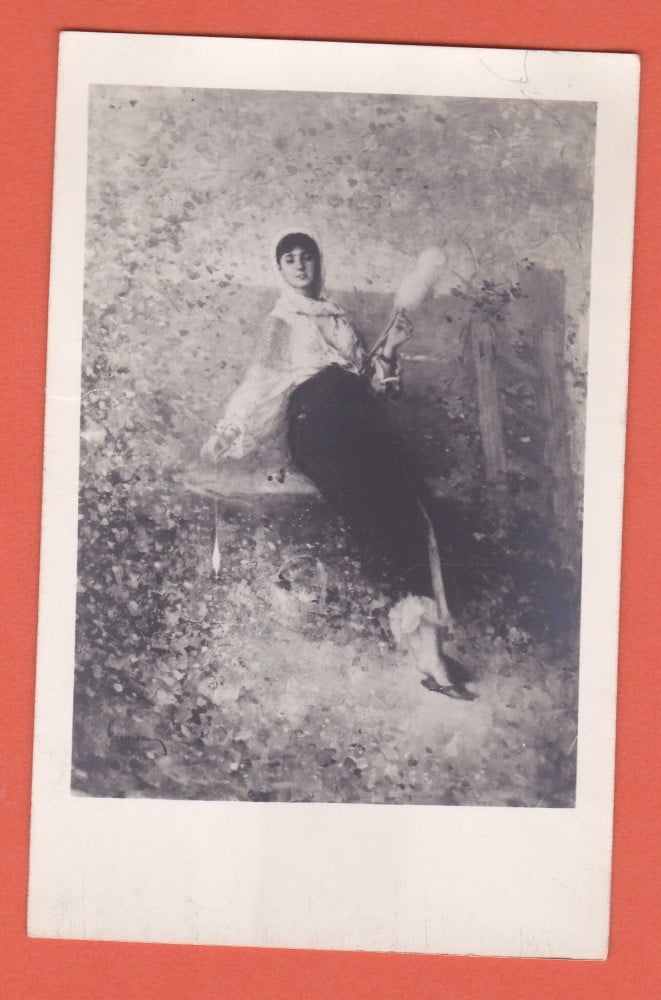 Fotografie: Ilustrată N. Grigorescu — „Țărancă torcând”