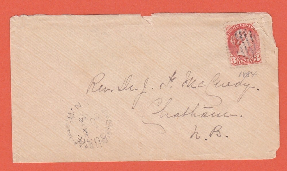 Fotografie: Plic Canada, 1884, francat cu 3 cenți (Michel 28D)