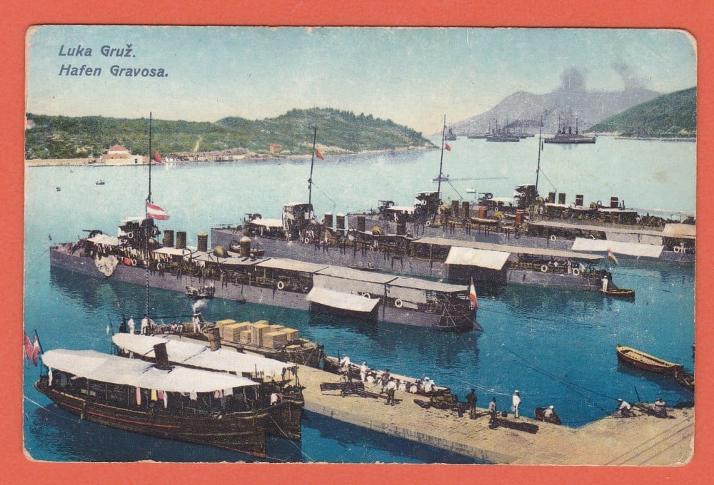 Fotografie: Carte poștală „Dubrovnik — portul”, Croația, scrisă dar necirculată