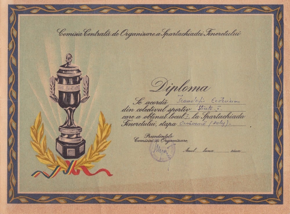 Fotografie: Diplomă „Spartachiada tineretului” — volei, Suceava