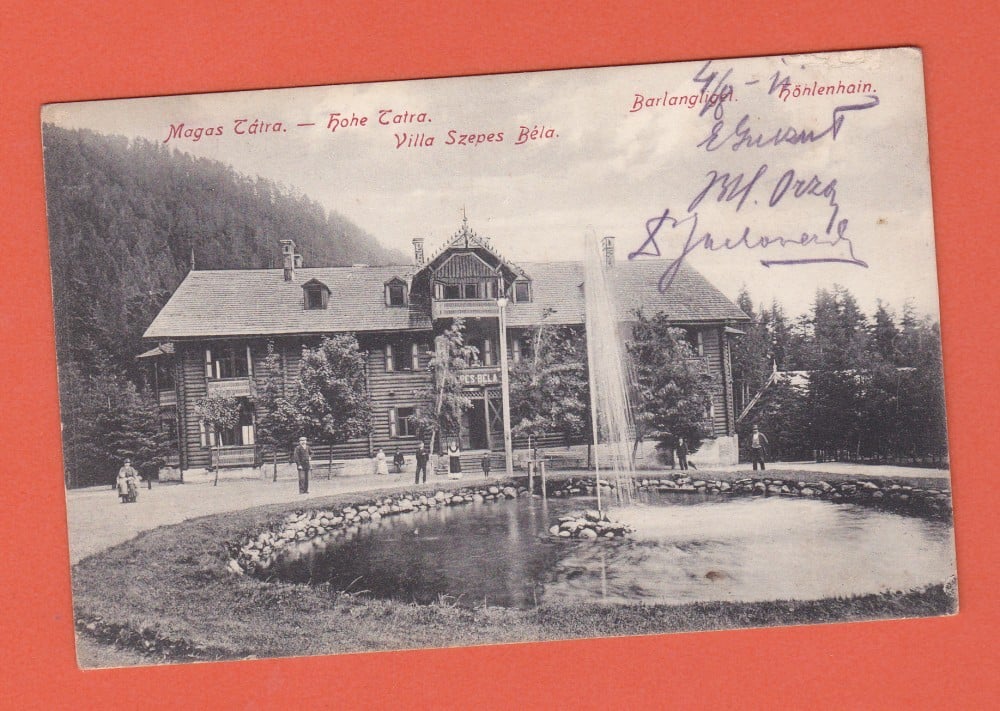 Fotografie: Carte poștală „Munții Tatra — Barlangliget, Vila Szepes Béla”, Slovacia, necirculată