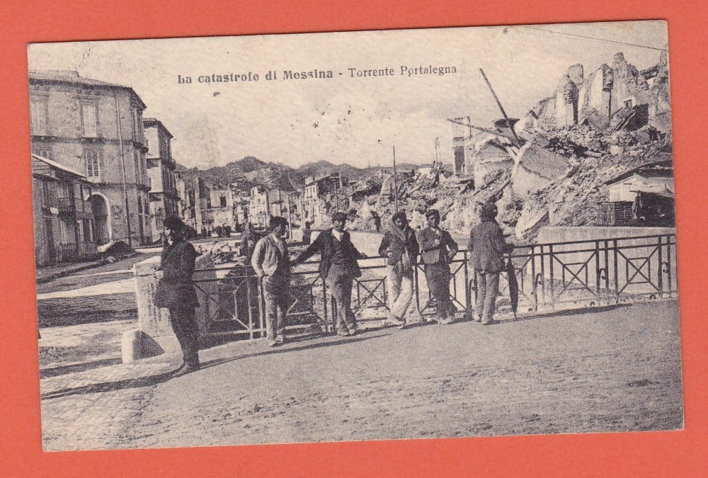 Fotografie: Carte poștală Italia — după catastrofa de la Messina, circulată în 1920