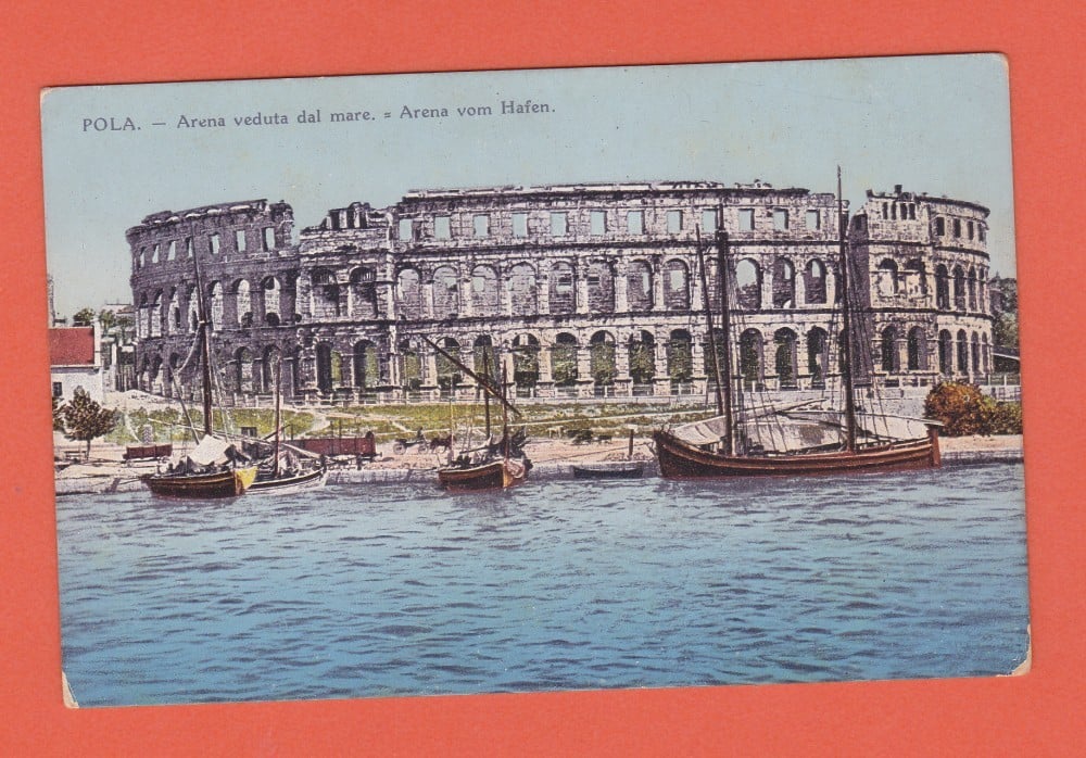 Fotografie: Carte poștală „Pola — Arena de lângă mare”, animată