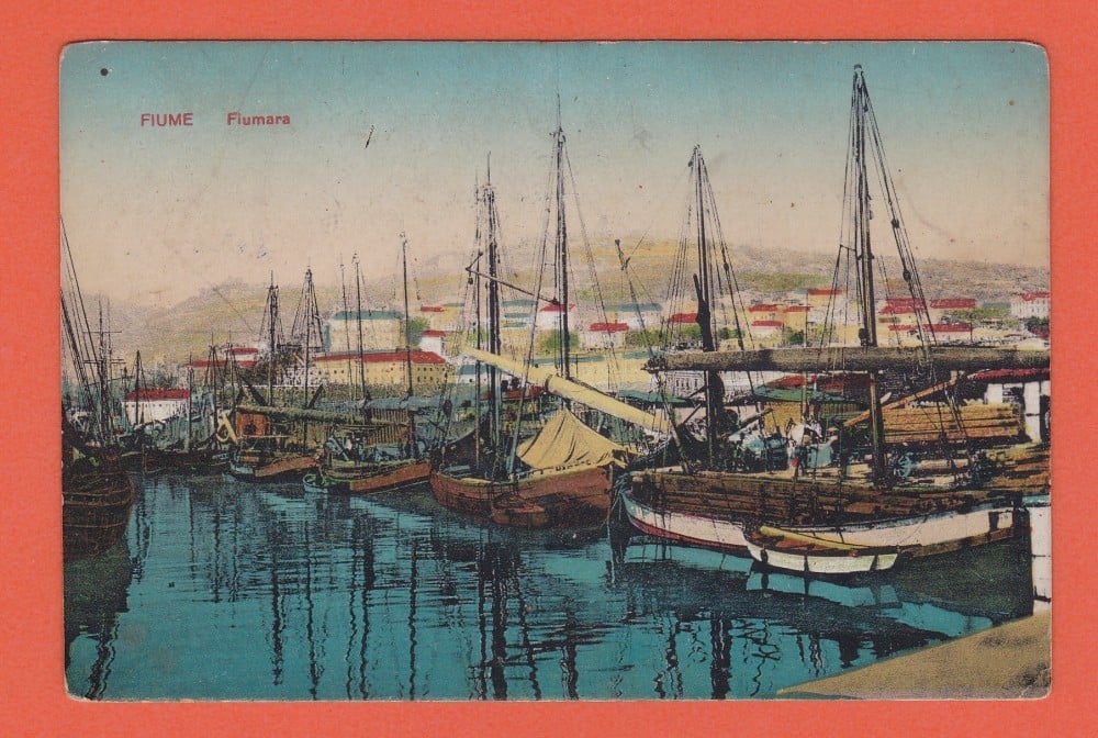Fotografie: Carte poștală „Fiume (Rijeka) — portul”, Croația, 1920–1924, animată