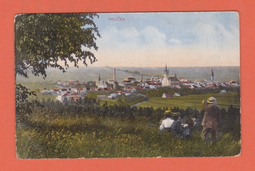 Fotografie: Carte poștală Polička, Cehia, circulată în 1918