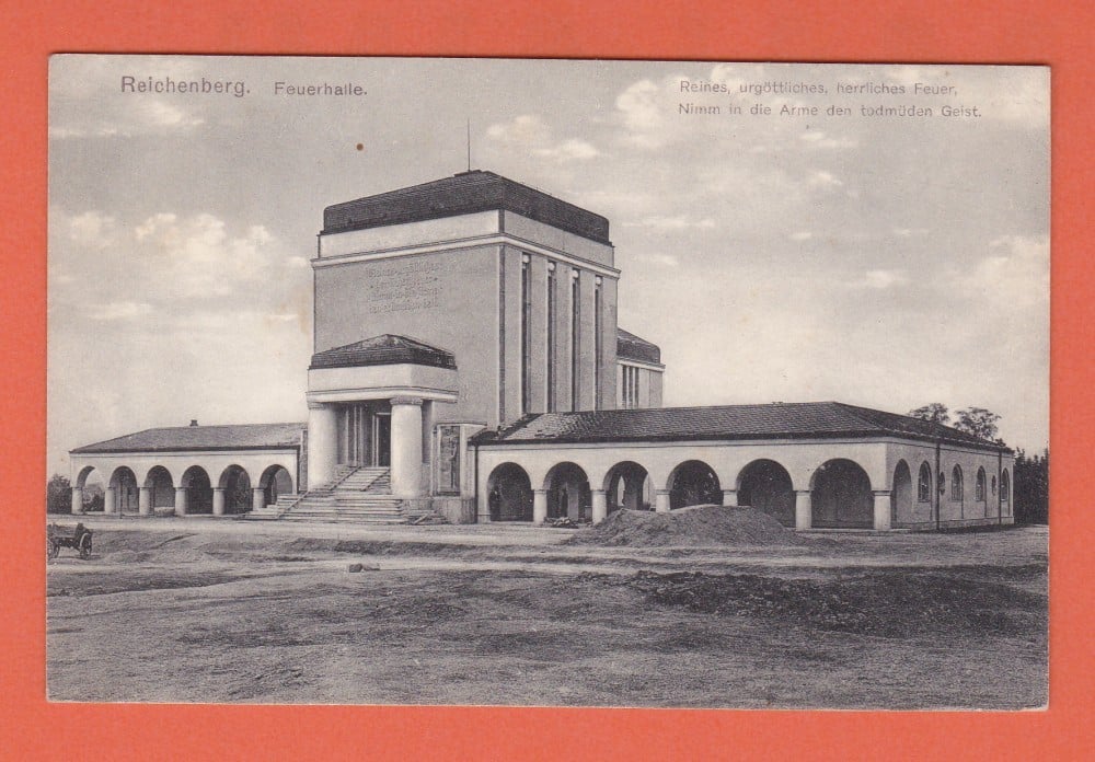 Fotografie: Carte poștală „Reichenberg (Liberec) — clădirea pompierilor”, Cehia