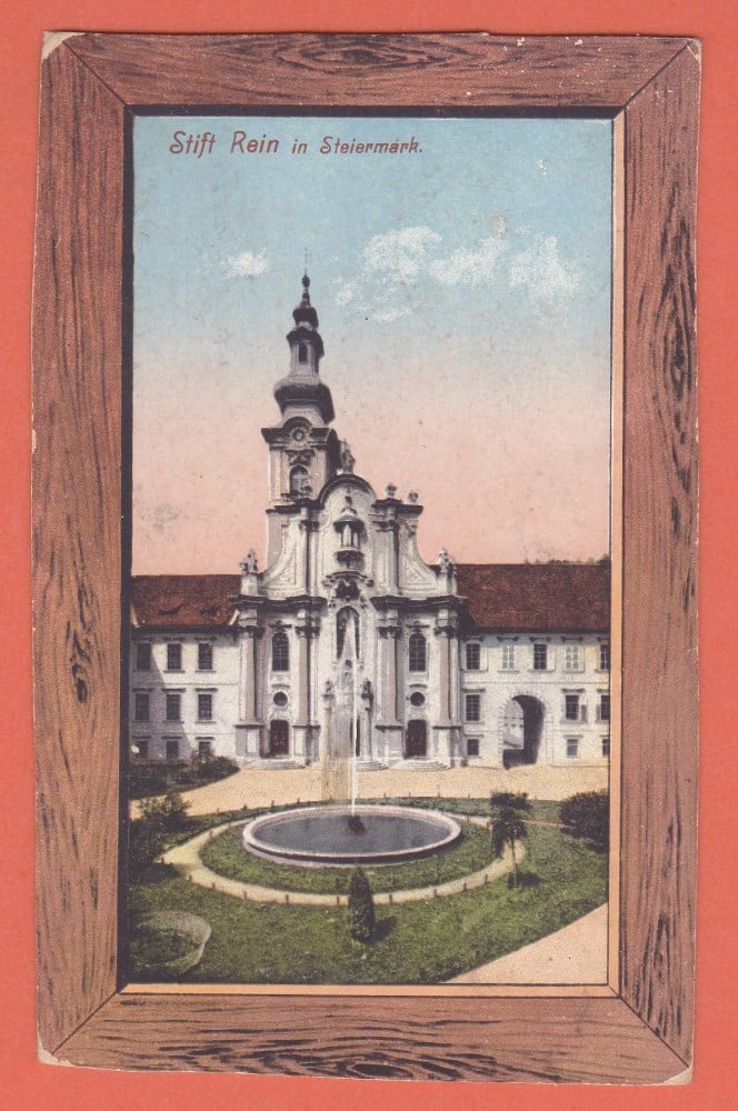 Fotografie: Carte poștală „Stift Rein in Steiermark”, Austria, circulată în 1925