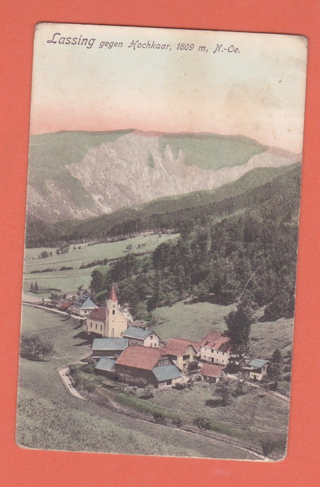 Fotografie: Carte poștală Lassing, Austria — munți și păduri, necirculată