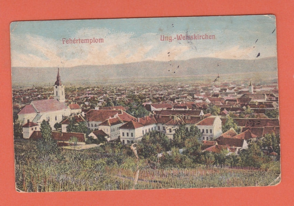 Fotografie: Carte poștală Fehértemplom (Bela Crkva), circulată spre Timișoara în 1911