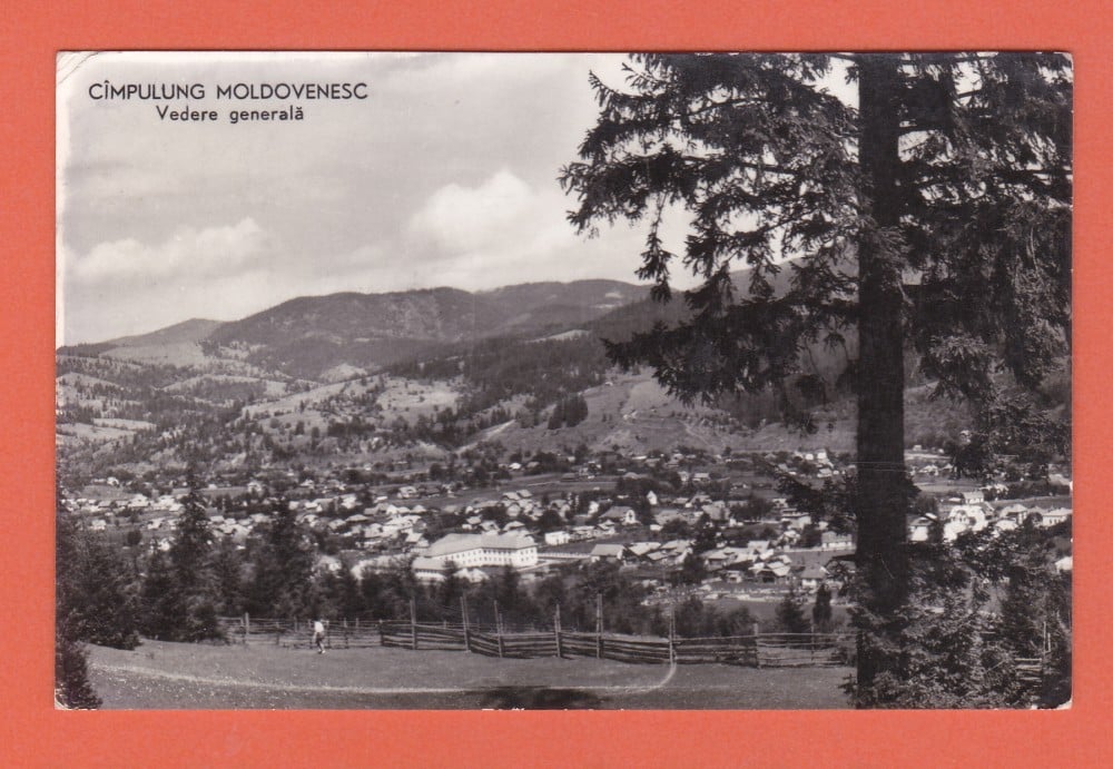 Fotografie: Carte poștală „Câmpulung Moldovenesc — vedere generală”, circulată în 1961