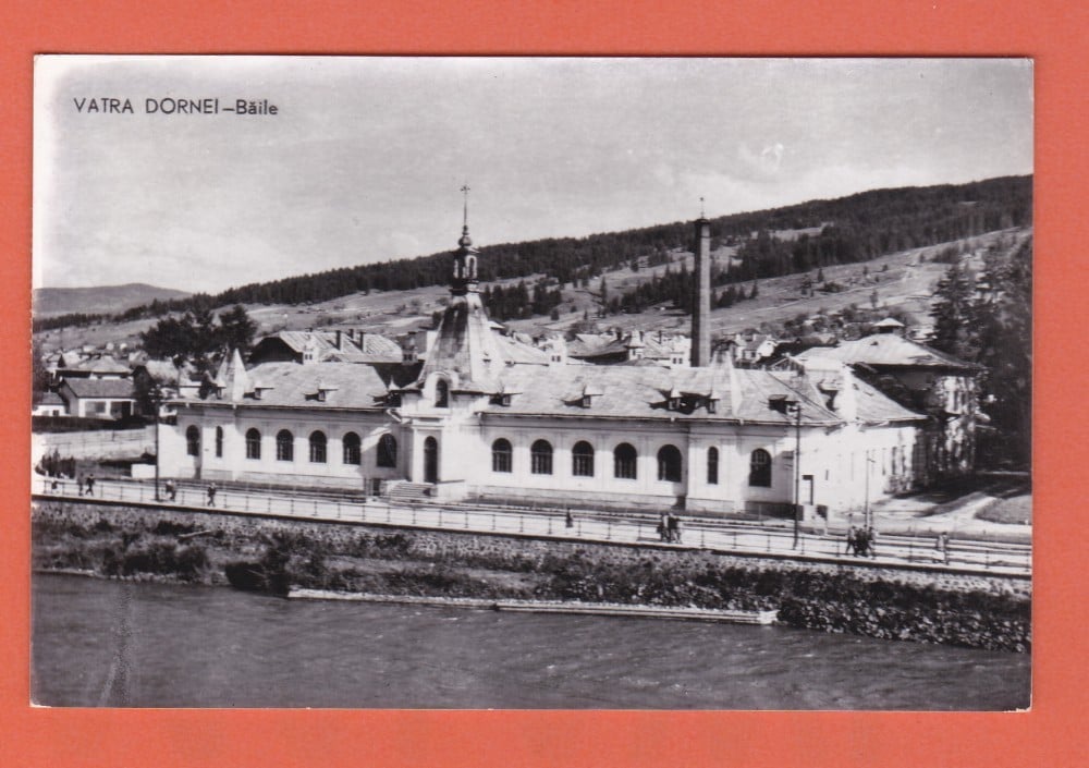 Fotografie: Carte poștală „Vatra Dornei — Băile”, circulată în 1959