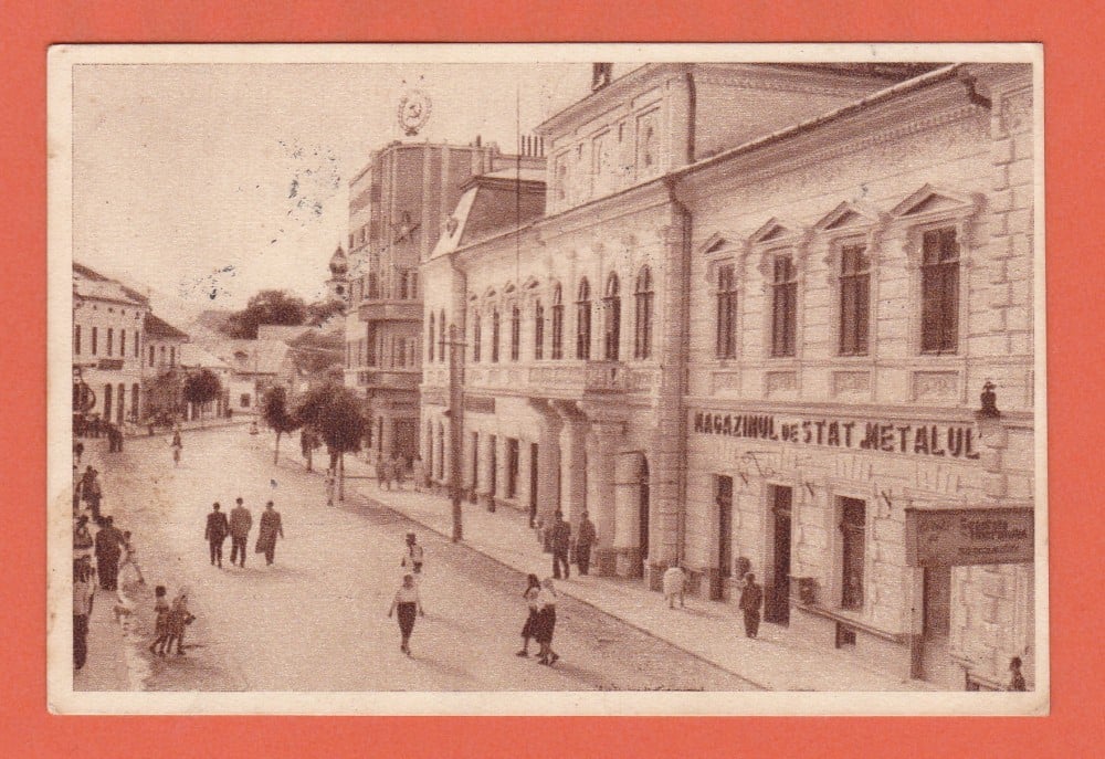 Fotografie: Carte poștală „Câmpulung Moldovenesc — Strada 7 Noiembrie”, 1953