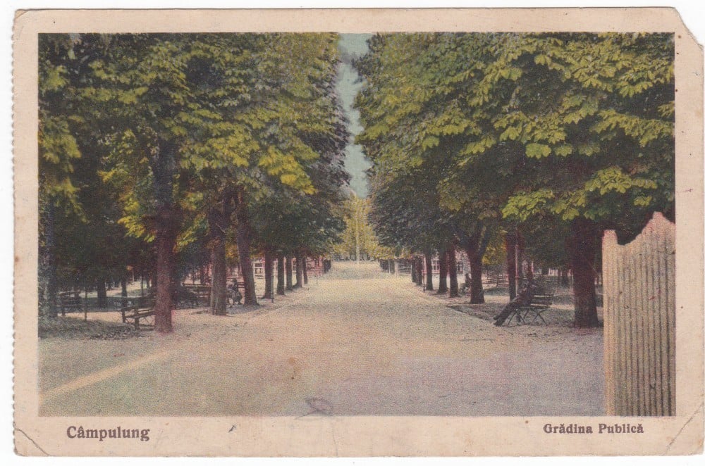 Fotografie: Carte poștală „Câmpulung — Grădina publică”