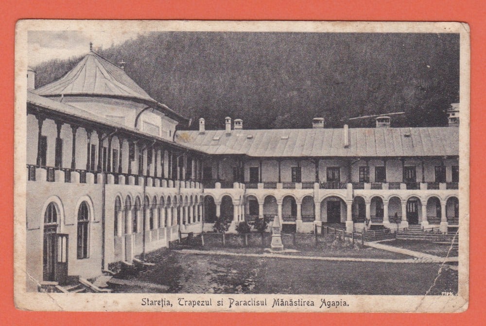 Fotografie: Carte poștală „Mănăstirea Agapia — stăreția, trapeza și paraclisul”