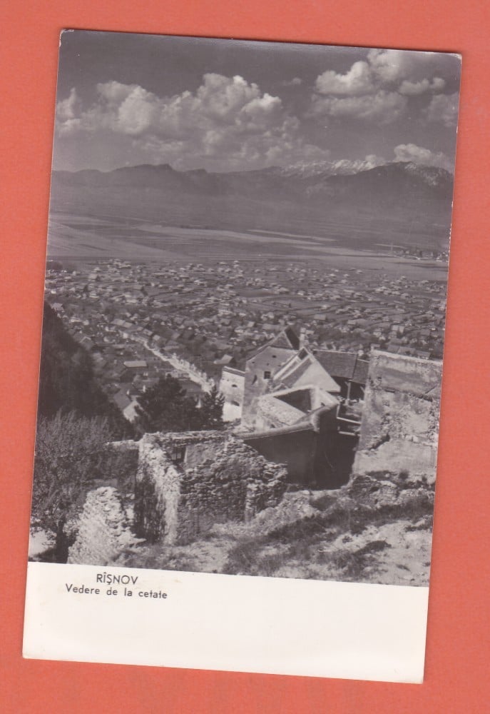 Fotografie: Carte poștală „Râșnov — vedere de la Cetate”, 1962
