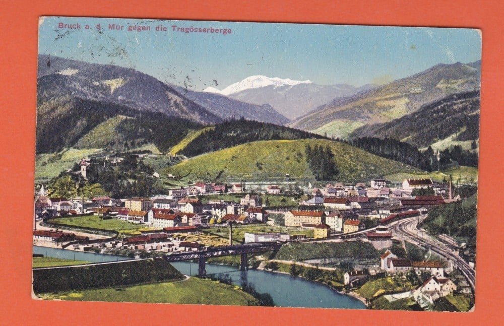 Fotografie: Carte poștală Bruck, 1915, circulată spre Cernăuți, Bucovina