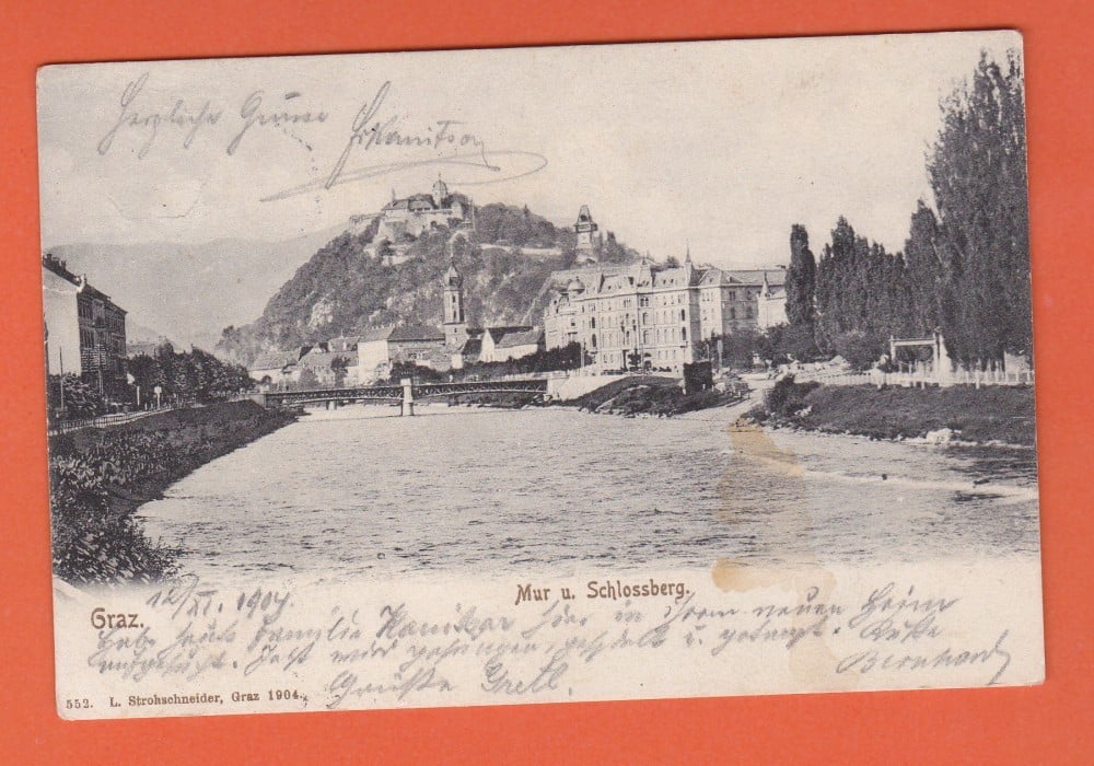 Fotografie: Carte poștală Graz, Austria, 1904, circulată spre Suceava, Bucovina