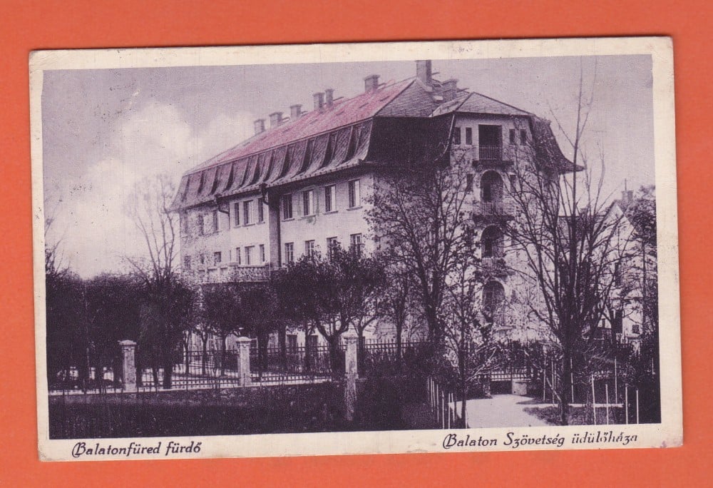 Fotografie: Carte poștală „Balaton — Budapest”, circulată în 1931