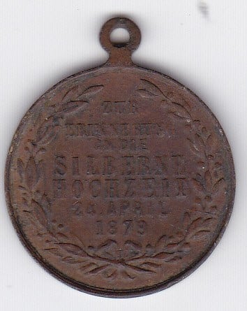 Medalie comemorativă Austria 1879 — nunta de argint a împăratului Franz Joseph cu împărăteasa Sisi