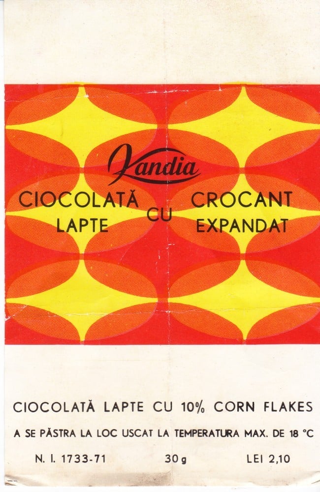 Lot de 4 etichete/ambalaje din anii '70: ciocolată, napolitane, ciorapi