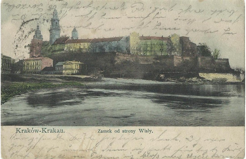 Fotografie: Ilustrată litografiată Cracovia (Kraków), circulată în 1906