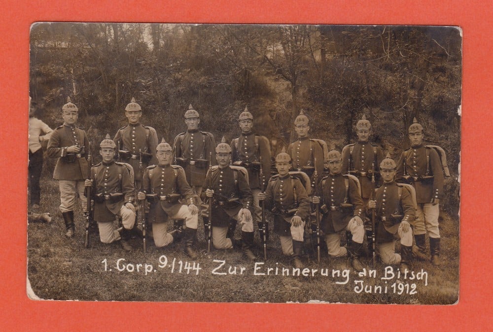Fotografie: Ilustrată-fotografie cu un corp de militari, iunie 1912, circulată