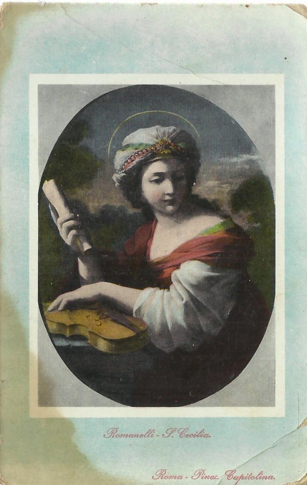 Fotografie: Carte poștală Italia, Romanelli — „Sfânta Cecilia”, circulată în 1912