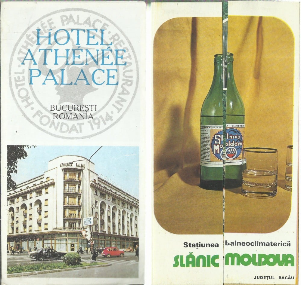 Fotografie: Lot de 2 broșuri-reclamă: Slănic Moldova, Hotel Athénée Palace
