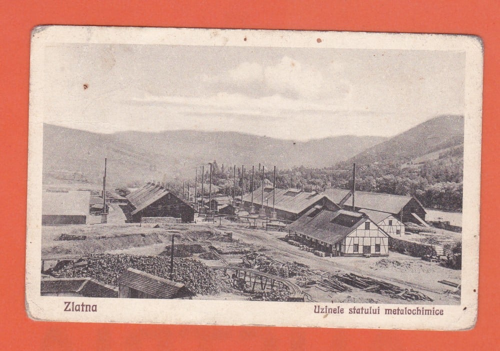 Fotografie: Ilustrată „Uzinele Statului metalo-chimice, Zlatna”, circulată în 1925