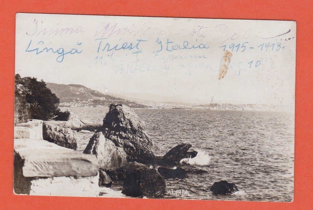 Fotografie: Carte poștală-fotografie lângă Trieste, Italia, 1915–1918, necirculată