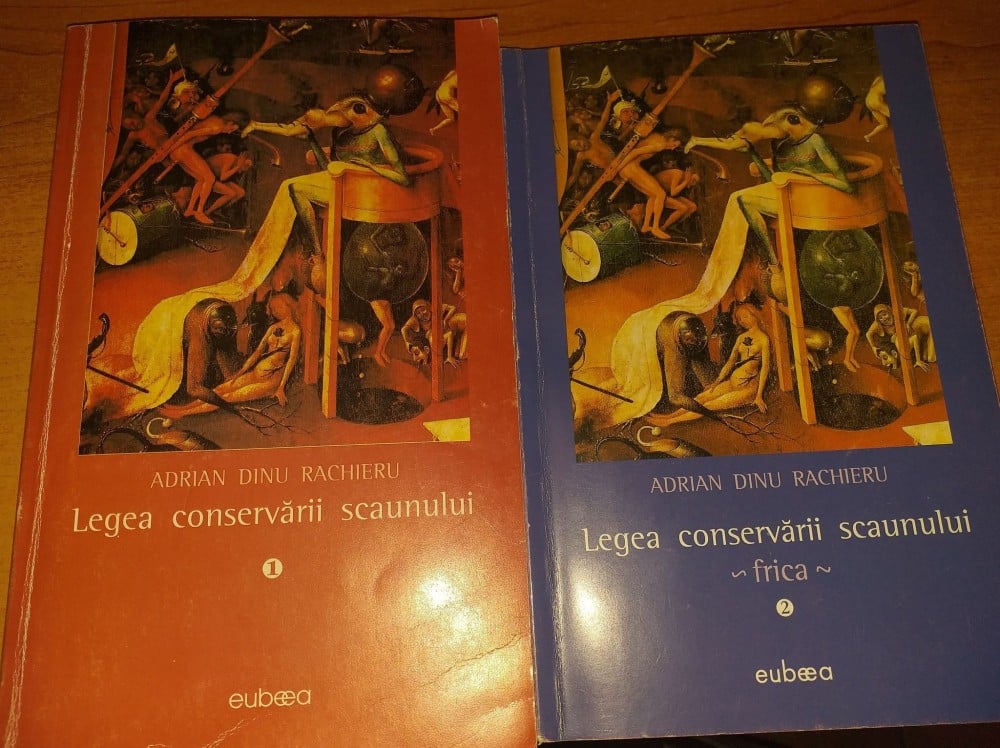Coperta: Legea conservării scaunului — lot de 2 cărți (cu autograf), Adrian Dinu Rachieru, 2004