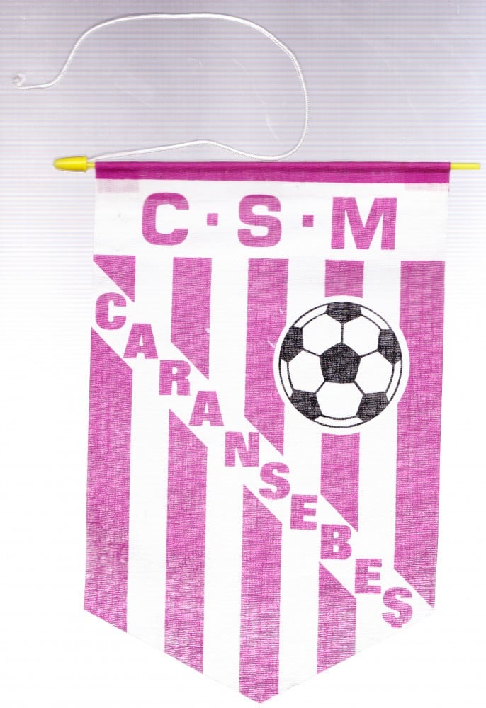 Fotografie: Fanion de fotbal C.S.M. Caransebeș, pânză, unifață
