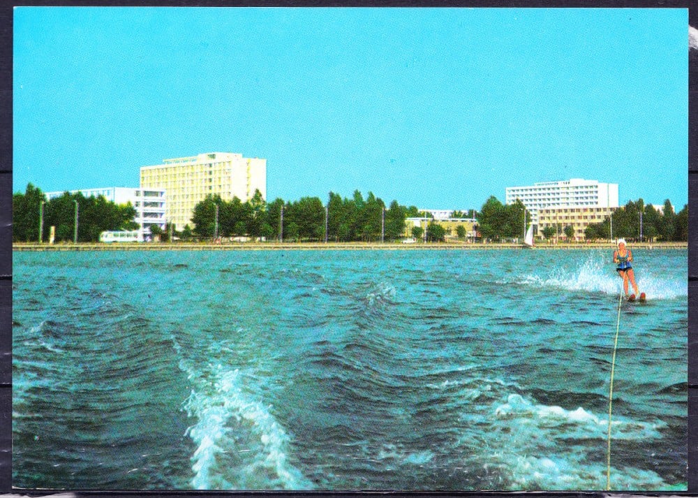 Fotografie: Ilustrată „Schi nautic pe lacul Snagov”, 1971, circulată