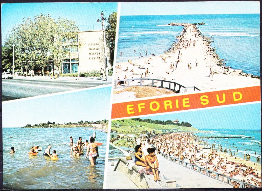 Fotografie: Ilustrată-colaj Eforie Sud, 1980, circulată
