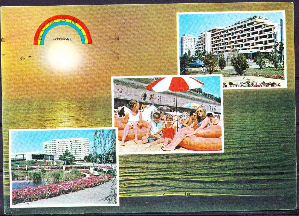 Fotografie: Ilustrată-colaj Litoral — Mamaia, Eforie Nord, Olimp, 1978, circulată