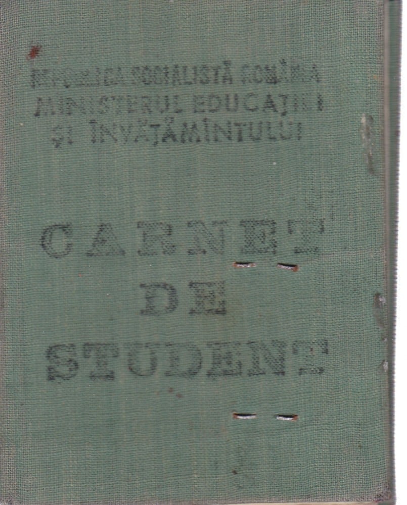 Fotografie: Carnet de student, Politehnica Iași, 1989, complet