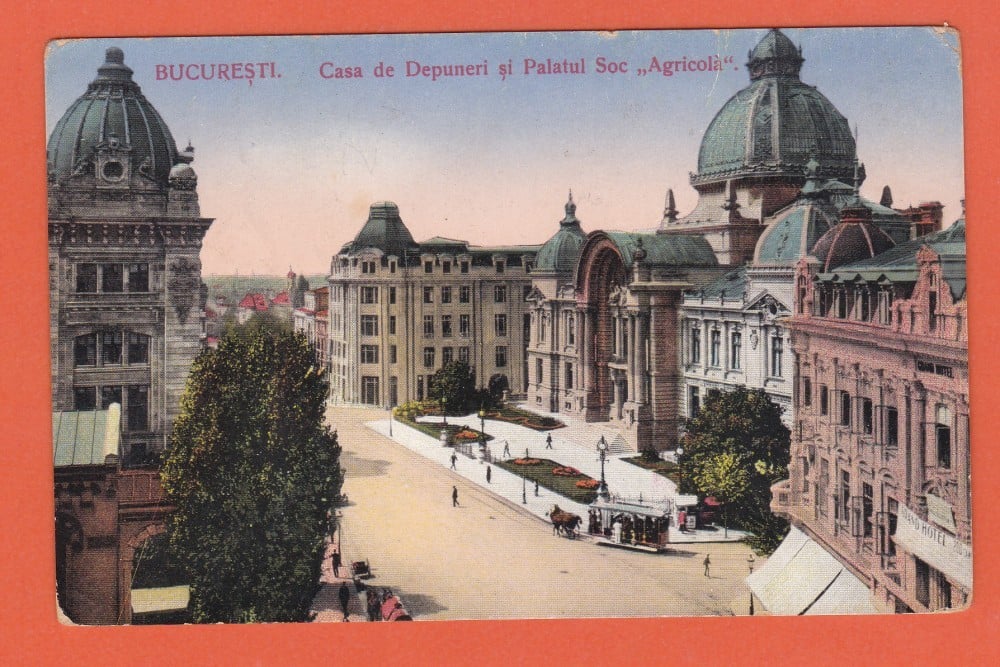 Fotografie: Ilustrată „Casa de Depuneri București și Palatul Societății Agricola”, necirculată