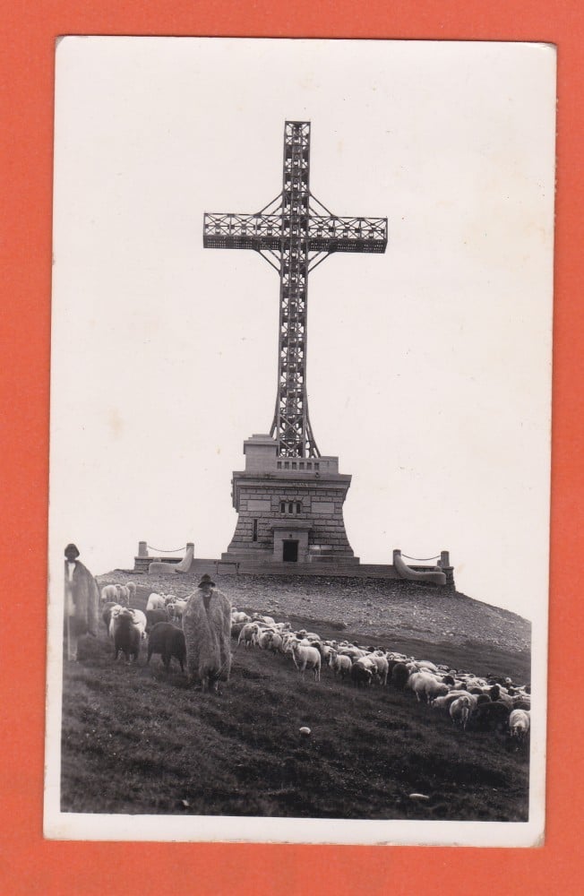 Fotografie: Vedere „Predeal — Munții Bucegi, Crucea de pe Caraiman”, circulată în 1939