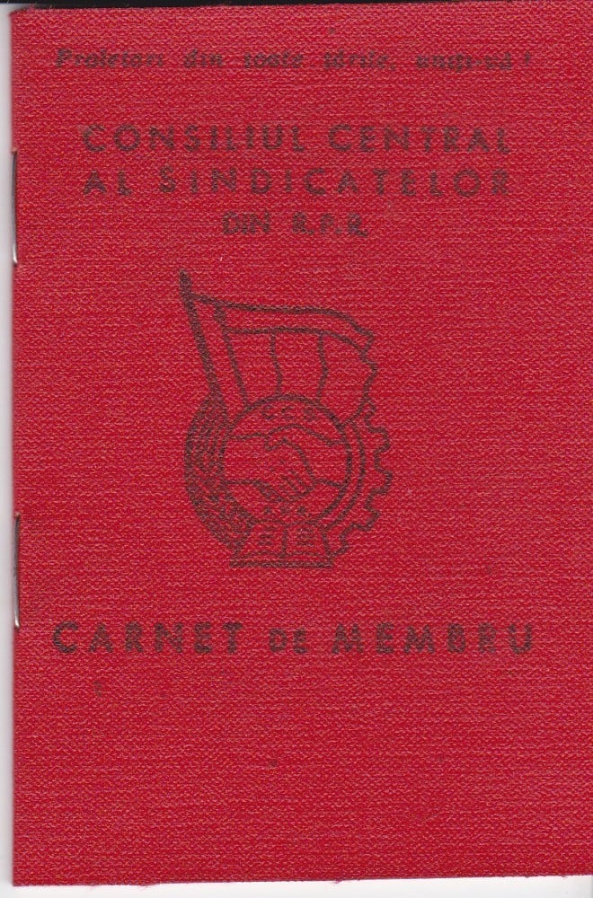 Fotografie: Carnet de membru al Consiliului Central al Sindicatelor din R.P.R., Suceava, 1964, 1964