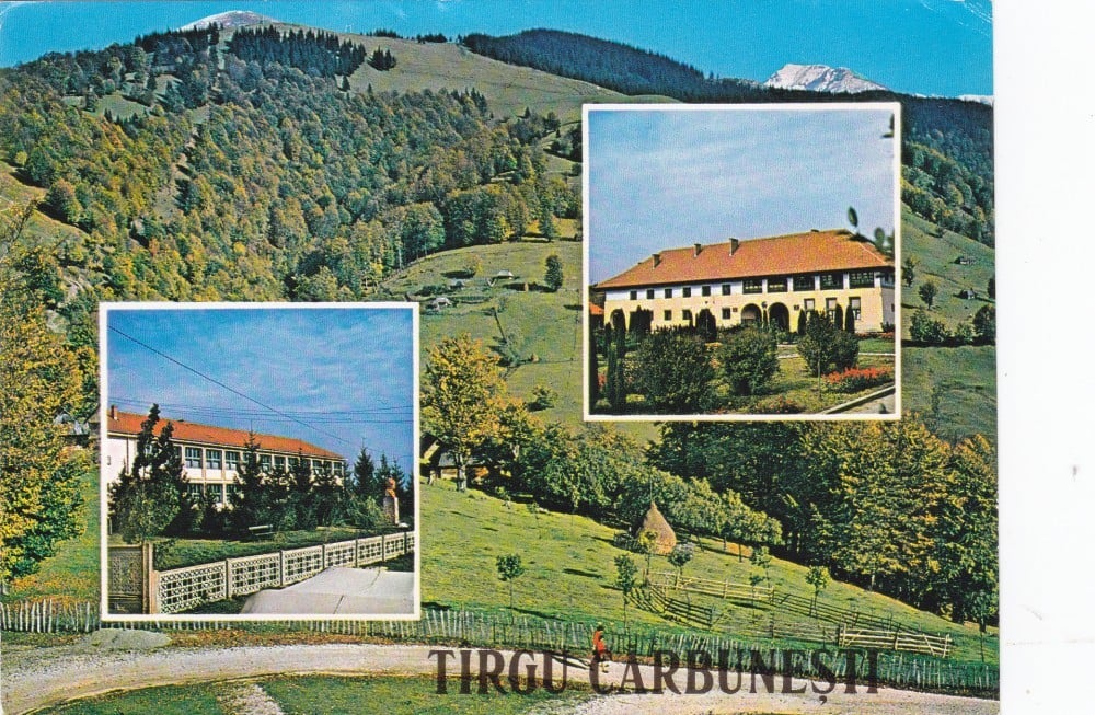 Fotografie: Ilustrată „Cărbunești — Liceul Tudor Arghezi, Consiliul Popular”, circulată