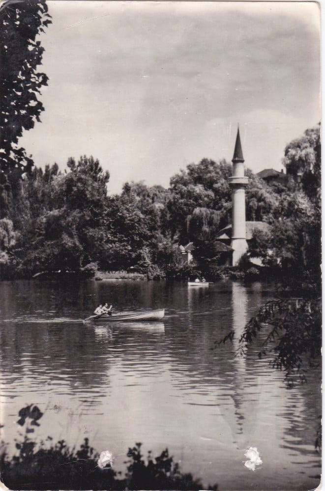 Fotografie: Ilustrată „București — vedere din Parcul Libertății”, 1957