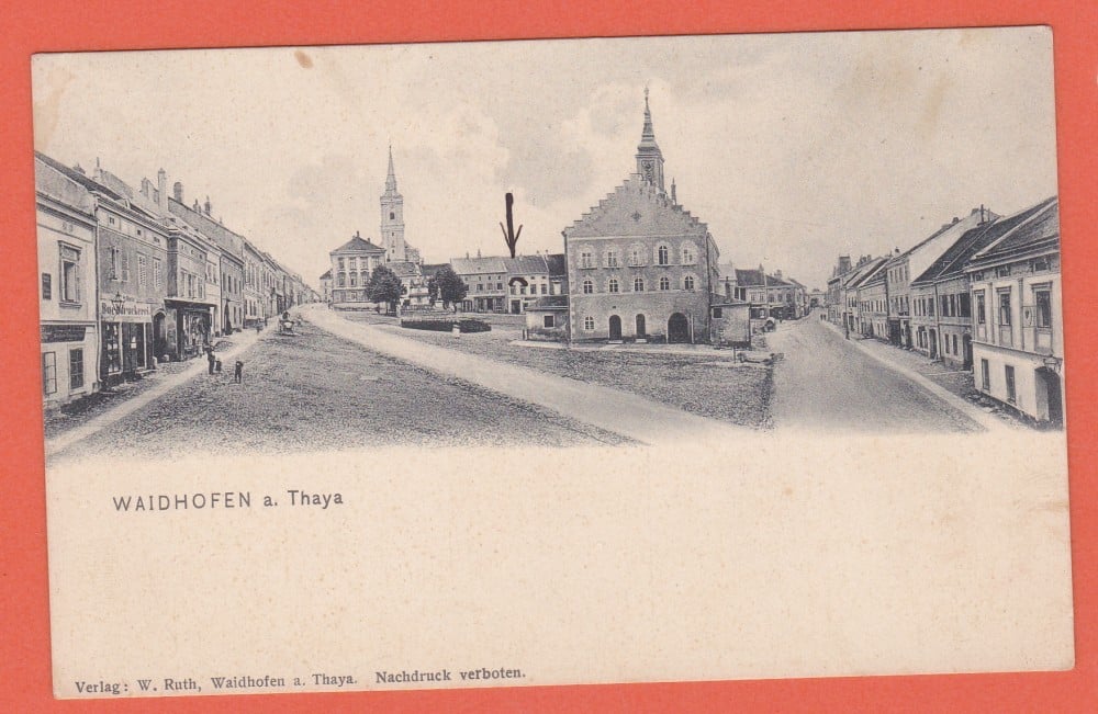 Fotografie: Carte poștală litografiată Waidhofen an der Thaya, Austria, animată, necirculată