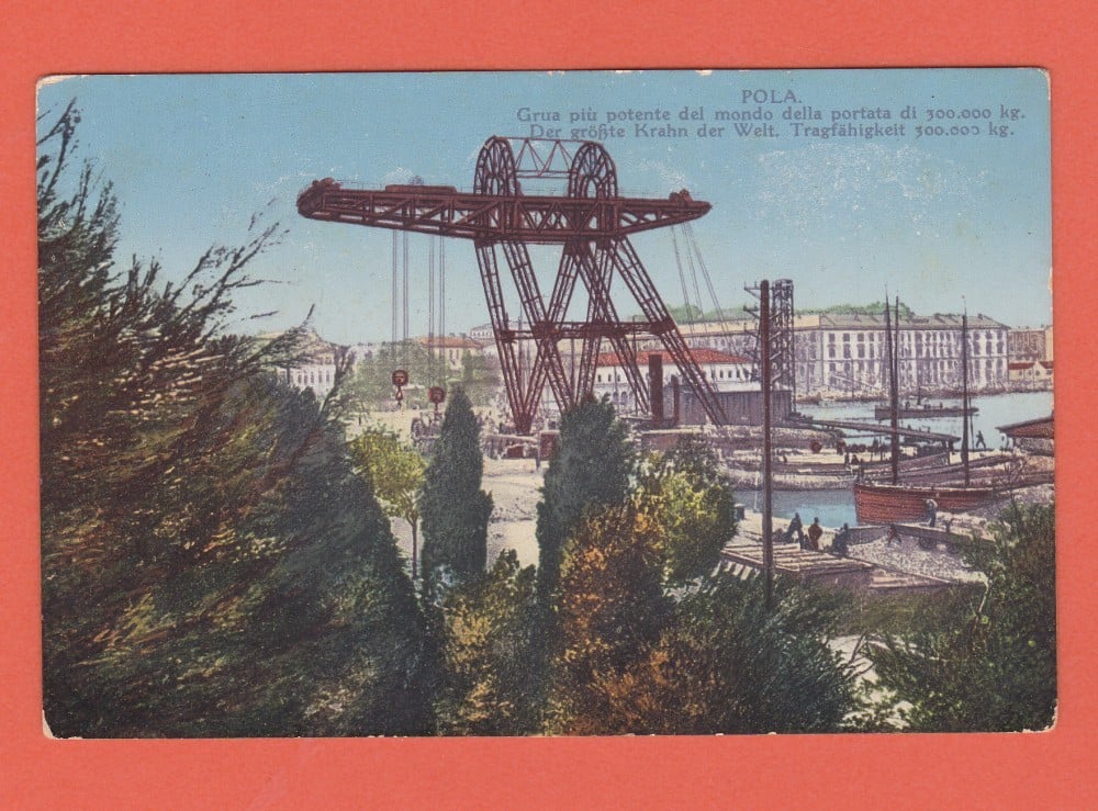 Fotografie: Carte poștală „Pola, Croația — portul cu vapoare”, necirculată