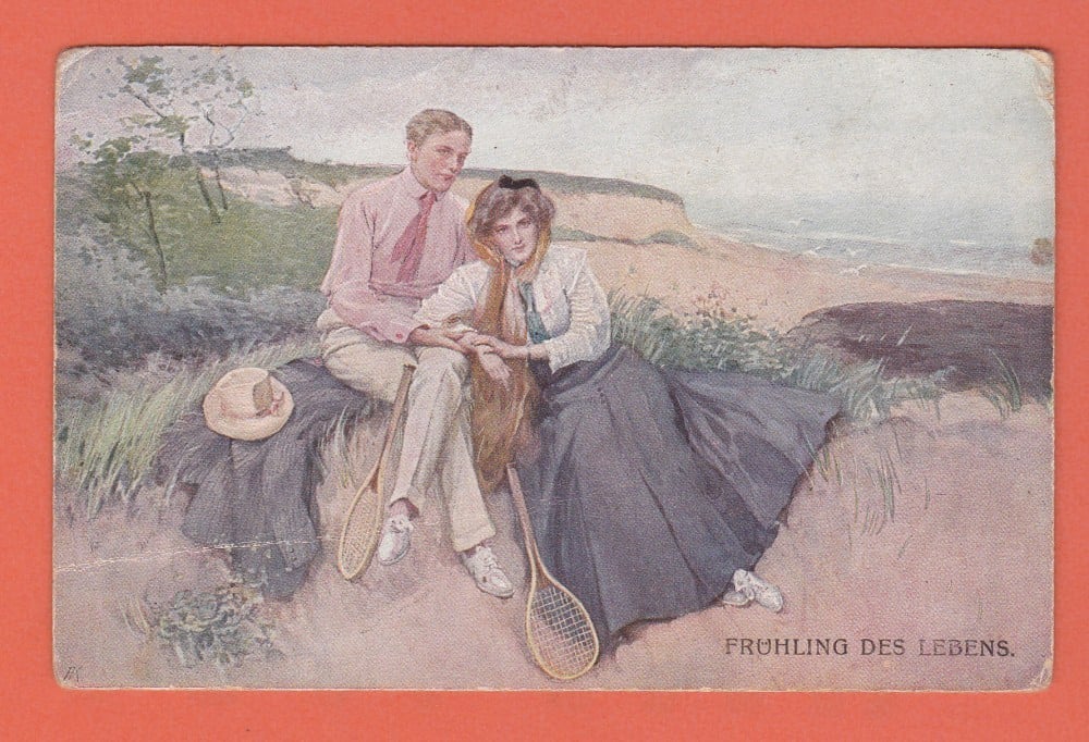 Fotografie: Carte poștală „Frühling des Lebens” — tineri îndrăgostiți